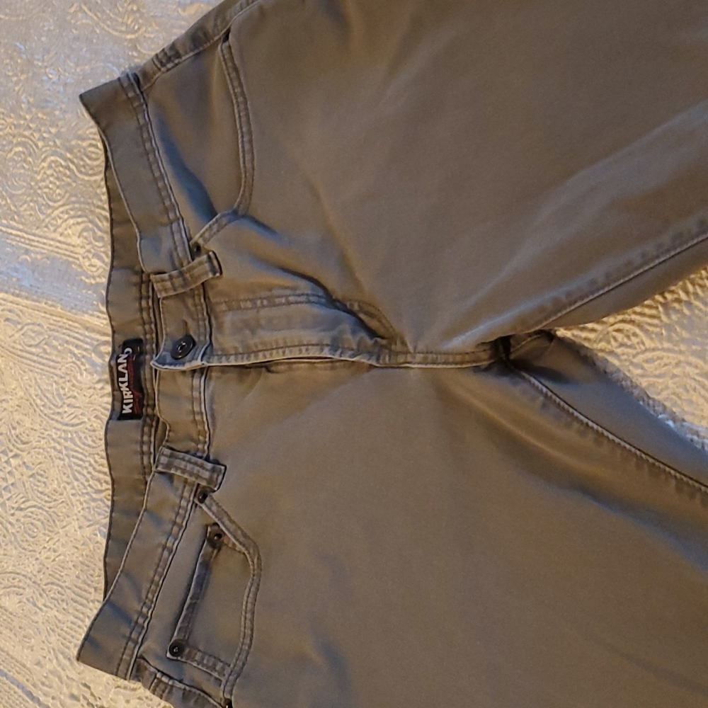 Kirkland brushed twill kaki color